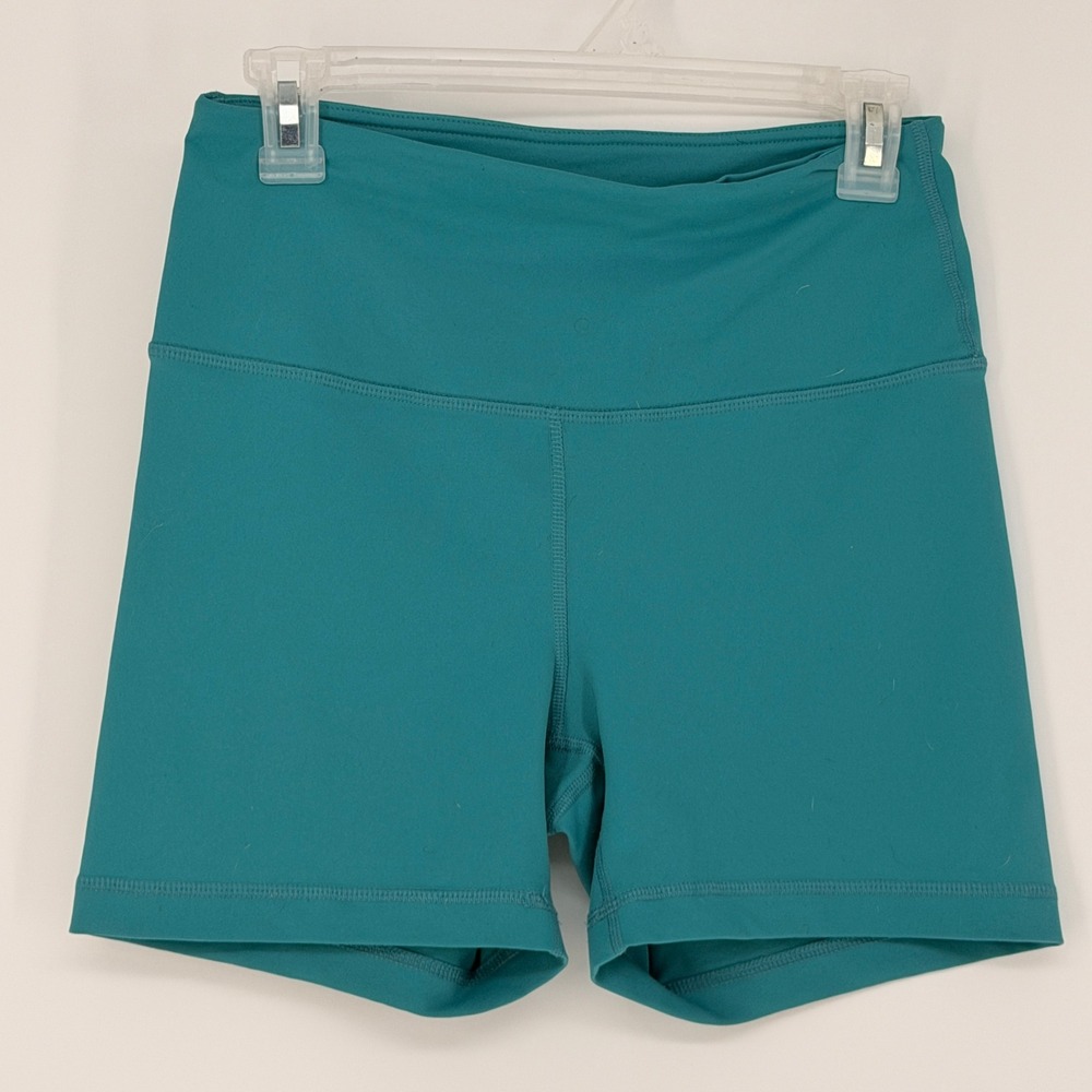 90 Degree Reflex Shorts Womens Medium Teal High Rise Biker Athletic Yoga Active